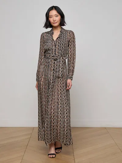 L Agence Klaudia Silk Shirt Dress