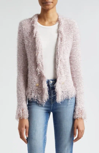 L Agence Knit Cardigan In Dusty Pink