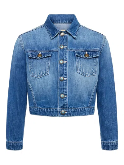 L Agence Koda Button-fastening Denim Jacket In Blue