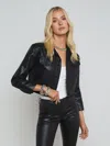 L Agence Koda Coated Jacket In Noir Coated