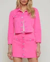 L Agence Koda Crop Jacket In Pink Glo