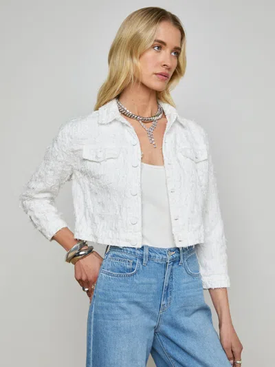 L Agence Koda Cropped Denim Jacket