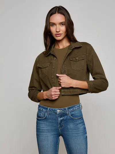 L Agence Koda Cropped Denim Jacket