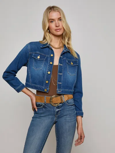 L Agence Koda Cropped Denim Jacket