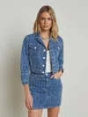 L Agence Koda Cropped Denim Jacket In Everson