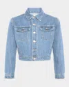 L Agence Koda Cropped Denim Jacket In Fontana