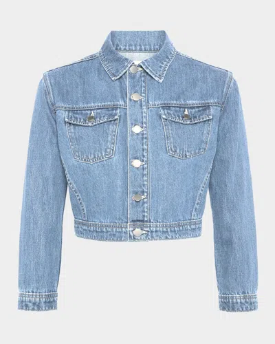 L AGENCE KODA CROPPED DENIM JACKET