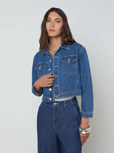 L Agence Koda Cropped Denim Jacket In Glendora