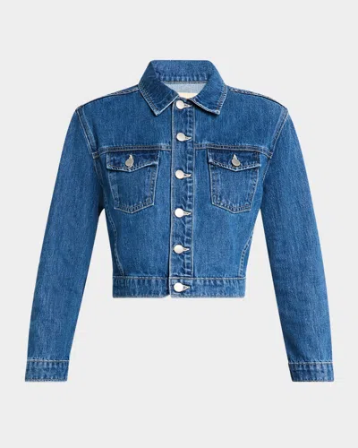 L AGENCE KODA CROPPED DENIM JACKET