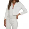 L'agence Koda Cropped Denim Jacket In Blanc In White