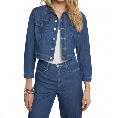 L Agence Koda Cropped Denim Jacket In Spokane In Harlan