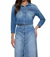 L Agence Koda Cropped Denim Jacket In Woodrow In Blue