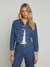 L Agence Koda Cropped Denim Jacket In Spokane