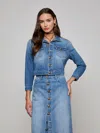 L Agence Koda Cropped Denim Jacket In Woodrow