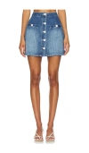 L Agence Kris Button Front Mini Skirt In Olympia In Blue