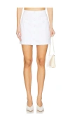 L'agence Kris Button Mini Skirt In White