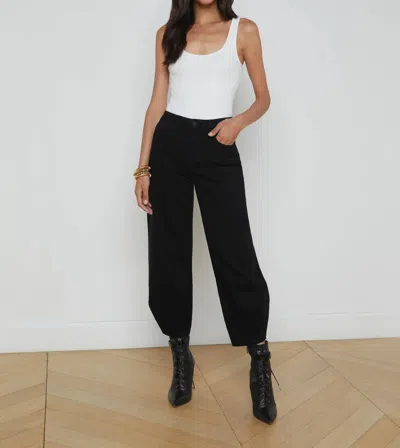 L Agence Krista Tapered Jean In Saturated Black