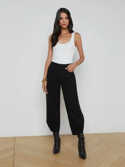 L Agence Krista Tapered Jean In Saturated Black