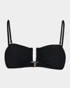 L Agence Krysta Solid Bandeau Bikini Top In Black