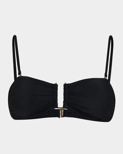 L Agence Krysta Solid Bandeau Bikini Top In Black