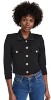 L Agence Kumi Croppd Fitted Jacket Black In Black