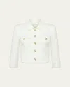 L Agence Kumi Cropped Fitted Jacket In Black