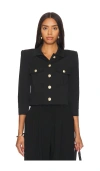 L'agence Kumi Cropped Fitted Jacket In Black