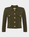 L Agence Kumi Cropped Jacket In Ivy Green