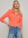 L Agence Kumi Cropped Jacket In Orange