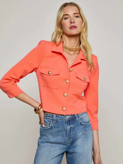 L Agence Kumi Cropped Jacket In Orange