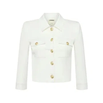 L'agence Kumi Button Front Crop Jacket In White