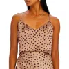 L AGENCE KYLEE CAMISOLE TANK TOP IN BEIGE/CHOCOLATE DOTTED PRINT