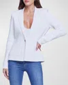 L Agence Lacey Knit Blazer In Ivory