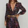 L'agence Burnout Velvet Long Sleeve Bodysuit In Multi