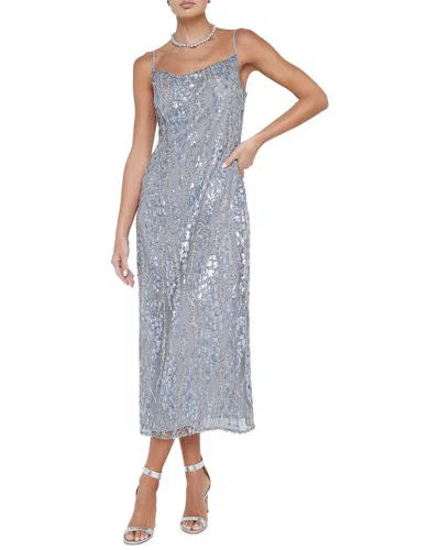 L Agence L'agence Achilles Midi Slip Dress In Silver