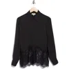 L Agence L'agence Adalee Lace Trim Button-up Shirt