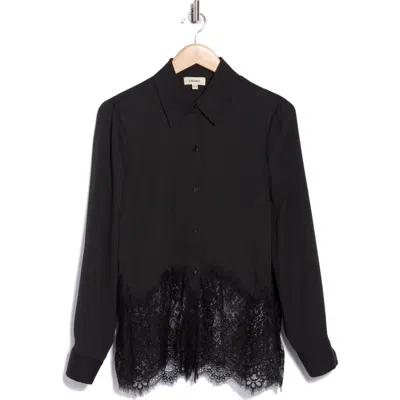 L Agence L'agence Adalee Lace Trim Button-up Shirt