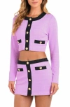 L Agence L'agence Adaline Colorblock Crop Rashguard In Purple