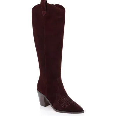 L Agence L'agence Adelle Ii Pointed Toe Western Boot In Chocolate Suede