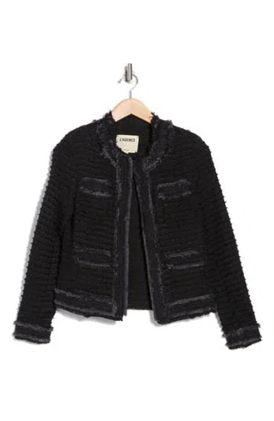 L'agence Agnes Tweed Jacket In Black/washed Black