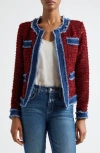 L'agence Agnes Tweed Jacket In Dark Syrah/desoto