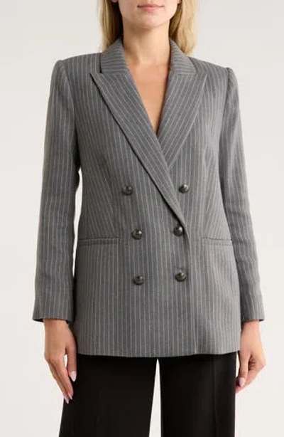 L'AGENCE L'AGENCE AIMEE PINSTRIPE DOUBLE BREASTED BLAZER