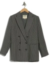 L Agence L'agence Aimee Pinstripe Double Breasted Blazer In Gray