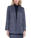 L Agence Aimee Womens Pinstripe Suit Separate Double-breasted Blazer