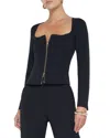L'agence Ainslee Zip-front Top In Black