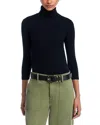 L Agence L'agence Aja 3/4 Sleeve Turtleneck Tee In Black