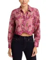 L Agence Akemi Cropped Lace Blouse In Pink