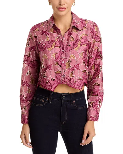 L AGENCE L'AGENCE AKEMI CROPPED BUTTON DOWN BLOUSE