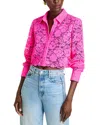 L Agence L'agence Akemi Cropped Button Front Top In Pink Glo