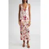 L Agence L'agence Akiya Floral Satin Maxi Dress In Multi